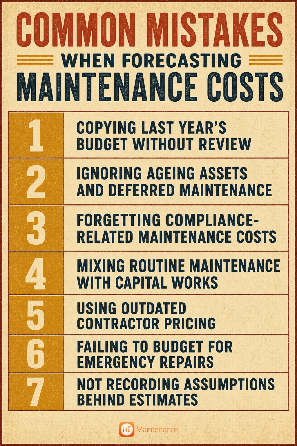 i4T Maintenance - Common Mistakes When Forecasting Maintenance Costs
